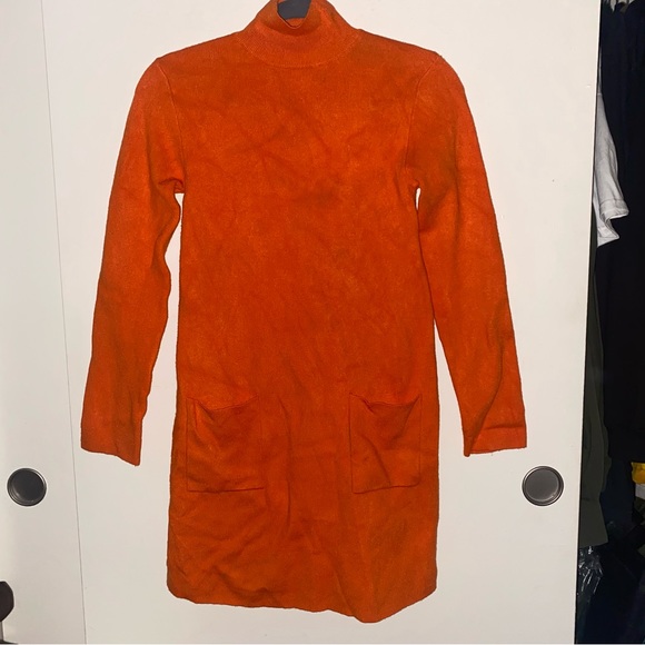Zara orange knit sweater dress - Picture 2 of 6